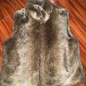 Faux Fur Vest in Brown